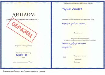 Проф. переподготовка Педагог изобразительного искусства