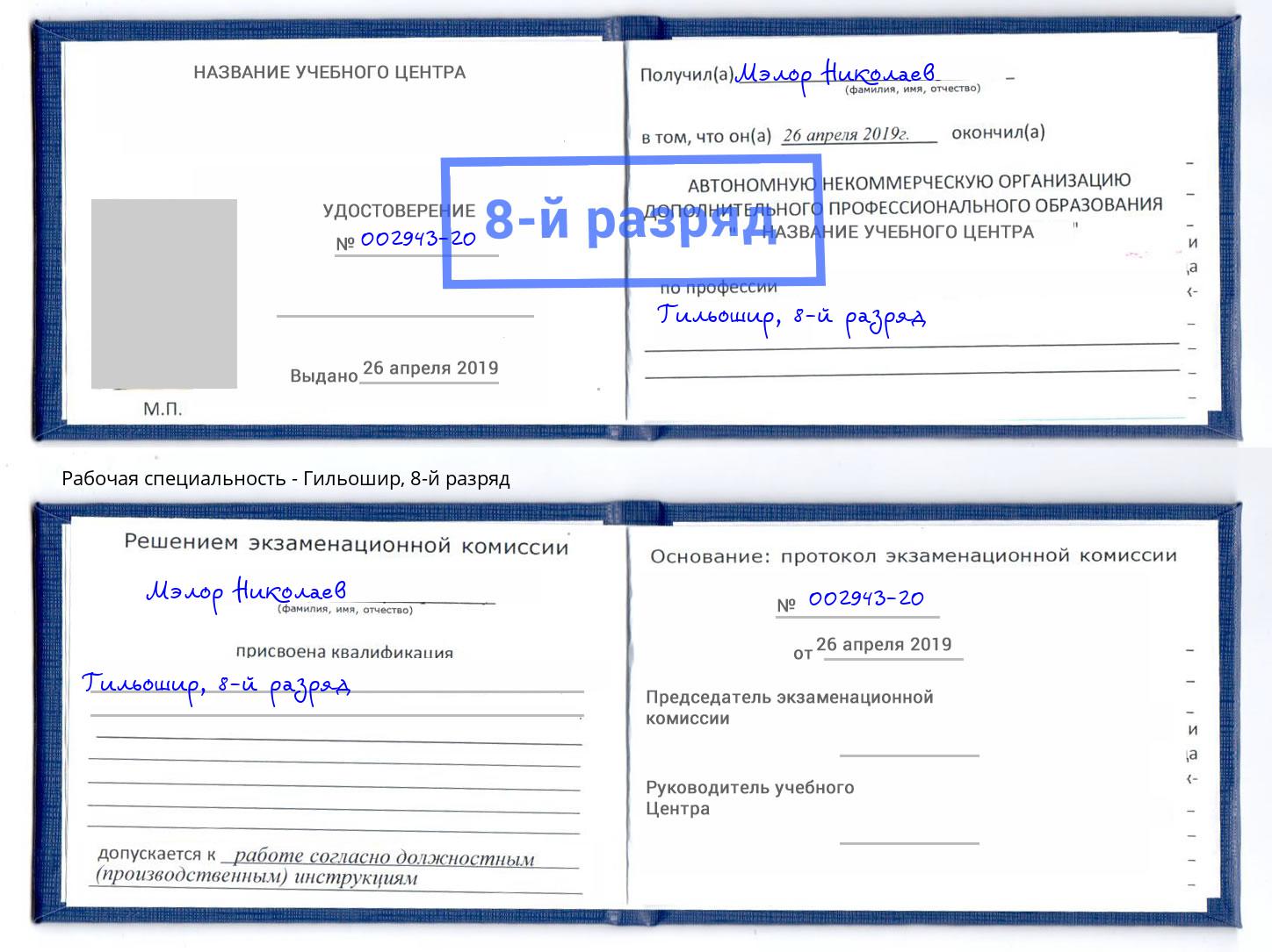 корочка 8-й разряд Гильошир Дюртюли
